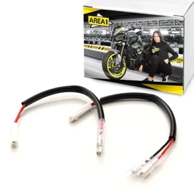Abbildung von Area1 Motorrad LED Blinker Adapter Kabel Stecker (2 Stück) (kompatibel mit Hon da Leitungen))