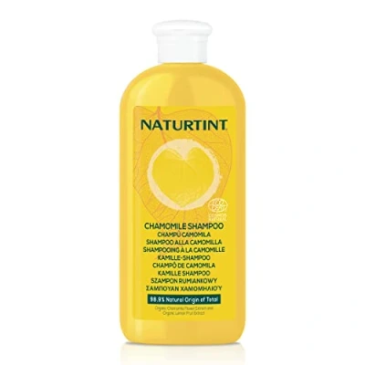 Abbildung von Naturtint Vegane Kamille Shampoo Intensive goldene Reflexe. Ecocert. 98,9% Natürliche Inhaltsstoffe und Zitrone 330ml