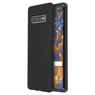 Abbildung von mumbi Samsung Galaxy S10+ Hülle Klapphüllen Double Grip schwarz