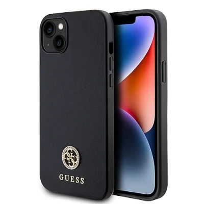 Abbildung von Guess GUHCP15MPS4DGPK Hülle für iPhone 15 Plus 6.7&quot; Schwarz hardcase Strass Metal Logo