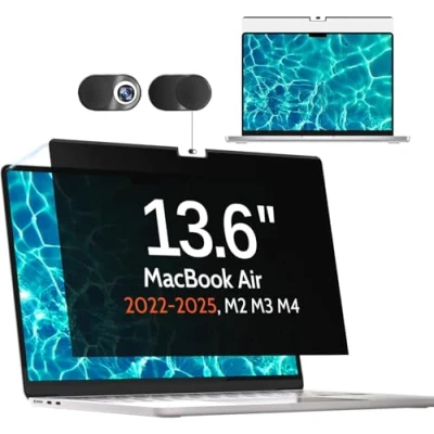 Abbildung von Magnetischer Blickschutzfilter für Apple MacBook Air 13,6 Zoll 2022 2024（A2681/A3113, M2/M3 Chip） Abnehmbar Anti Glare Blaulicht Laptop Blickschutzfolie Mac Privacy Screen Sichtschutz