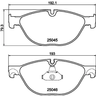 Abbildung von HELLA 8DB 355 015 251 Bremsbelagsatz für Verschleißwarnanzeiger vorbereitet BMW: 5 Limousine, Touring, 7