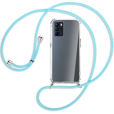 Abbildung von mtb more energy® Handykette kompatibel mit Xiaomi Redmi 10, 10 2022 (6.5&#039;&#039;) Himmelblau Smartphone Hülle zum Umhängen Anti Shock Full TPU Case