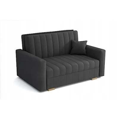Abbildung von MEBLE LUX Sofa mit Schlaffunktion Zanzibar I 2 Sitzer 133 cm Breit Schlafsofa Bettkasten Couch Klein Grau