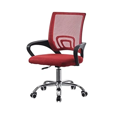 Abbildung von CLIPOP Bürostuhl Schreibtischstühle Mesh Computer Schreibtischstuhl mit Rollen Ergonomischer Höhenverstellbar Drehstuhl Arbeitsstuhl (Rot)