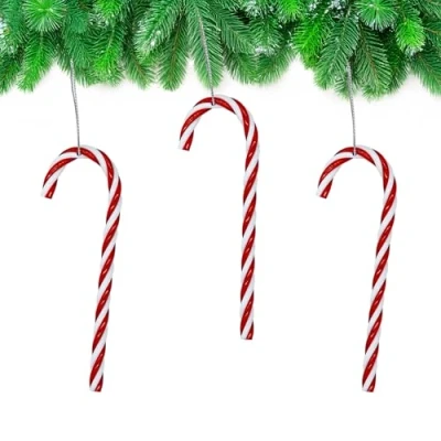 Abbildung von Spetebo Christbaumschmuck Deko Zuckerstangen rot / weiß 24er Pack zum Hä (24 tlg), 24 in