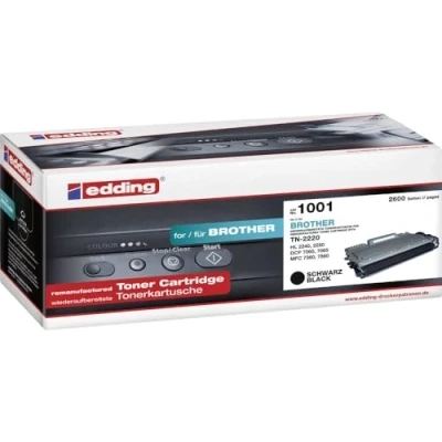 Abbildung von edding Toner EDD 1001 Schwarz Reichweite 2600 Seiten Ersetzt Brother TN 2220 / 2010