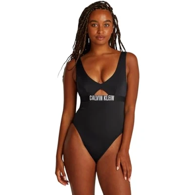Abbildung von Calvin Klein Damen Badeanzug One Piece Rückenfrei, Schwarz (Pvh Black), L