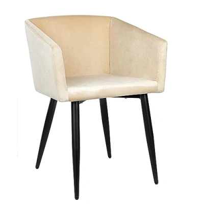 Abbildung von colourliving Esszimmer Stuhl gepolstert Armlehnstuhl beige Samt Polsterstuhl Stühle