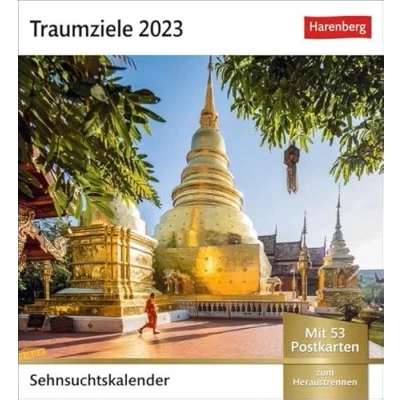Abbildung von Traumziele Sehnsuchtskalender 2023. Reise Kalender mit 12 atemberaubenden Postkarten der schönsten Reiseziele Welt. Postkartenkalender 16x17 cm.: Wochenkalender 53