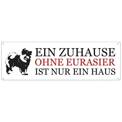 Abbildung von Interluxe METALLSCHILD Shabby Vintage Blechschild EIN ZUHAUSE OHNE Eurasier