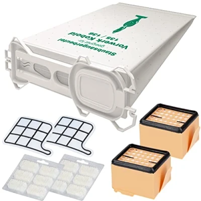 Abbildung von McFilter TOP Sparset 12 Staubsaugerbeutel Dufststicks 2 Hepafilter Motorfilter kompatibel mit Vorwerk Kobold VK 135 136 Staubsauger
