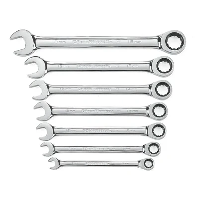 Abbildung von GEARWRENCH Ratschenringschlüssel Set, metrisch, 7 teilig, 12 teilig 9417