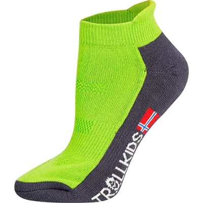 Abbildung von Trollkids Kinder niedrige Wandersocken Trekking Socken, Vipergrün, Größe 27 30
