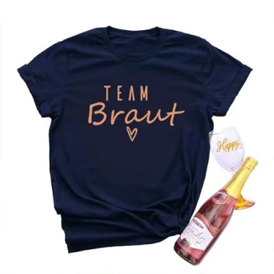 Abbildung von T Shirt Team Braut(Marine S)