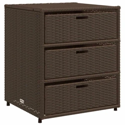 Abbildung von vidaXL Gartenschrank, Geräteschrank mit viel Stauraum, Beistellschrank Schrank Türen, Balkonschrank Terrassenschrank, Braun Poly Rattan