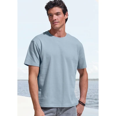 Abbildung von John Devin T Shirt &quot;mit Struktur&quot;, Rundhalsshirt mit Struktur aus Baumwoll Mix