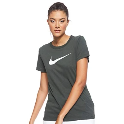 Abbildung von Nike Damen W NK Dry Tee DFC Crew T Shirt, Outdoor Green/Htr/Black, XS