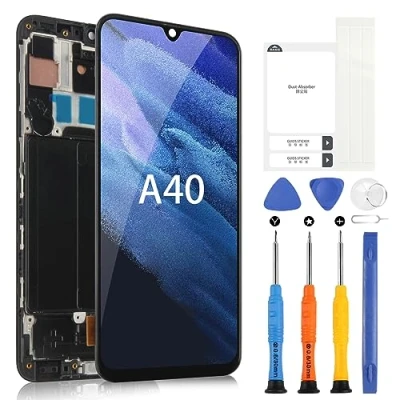 Abbildung von LCD Bildschirm für Samsung Galaxy A40 A405F/DS SM A405FN/DS 5,9 Zoll Digitizer Ersatz Touchscreen Assembly Screen Replacement mit Reparatur Set (Schwarz Rahmen)