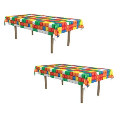 Abbildung von Beistle 54947 2 Stück Bausteine Tischdecken, 137,2 x 274,3 cm Multicolor