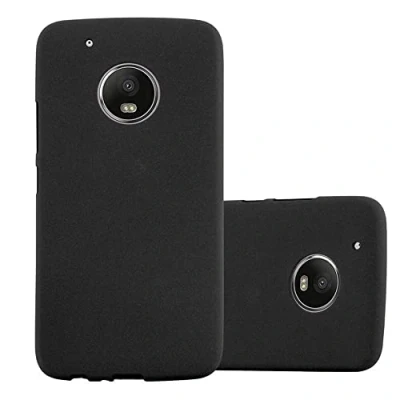 Abbildung von Cadorabo Hülle kompatibel mit Motorola Moto G5 Schutzhülle TPU Silikon Case Frost Design Slim Kratzfest Weiche Gummi Rundumschutz für in Schwarz