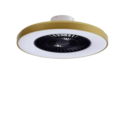 Abbildung von Lindby LED Deckenventilator Teleo, messing, DC, leise, Tuya