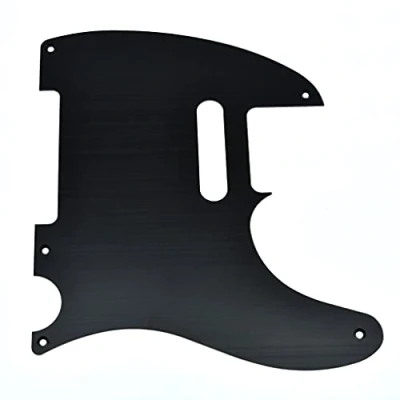 Abbildung von Dopro Tele Schlagbrett, Metall, Aluminium, eloxiert, Vintage Stil, 5 Loch Telecaster, Schwarz