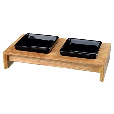 Abbildung von Trixie Napf Set Keramik/Holz Größe: 2 x 0,2 l