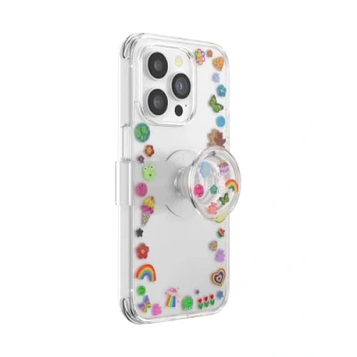 Abbildung von PopSockets iPhone 14 Pro Hülle mit Handygriff und Slide, Handyhülle für Indie Stickers