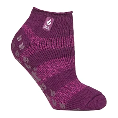 Abbildung von HEAT HOLDERS Damen Socken Kurz Warm Quarter Füßlinge Thermosocken Sneaker mit ABS (37 42, Tiefe Fuchsia/Berry (Valencia))