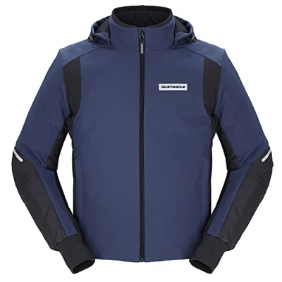 Abbildung von SPIDI, HOODIE ARMOR H2OUT, wasserdichte und atmungsaktive Motorradjacke, schützt vor Wind, Herren Motorradjacke mit elastischen Bündchen