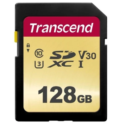 Abbildung von Transcend 128GB SDXC/SDHC 500S Speicherkarte TS128GSDC500S / bis zu 95 MBs lesen und 65 schreiben