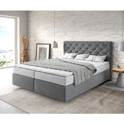 Abbildung von Boxspringbett Dream Great 160x200 cm Mikrofaser Anthrazit mit Matratze und Topper