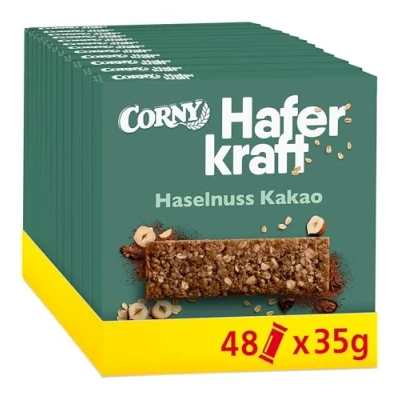 Abbildung von Haferriegel Corny Haferkraft Haselnuss Kakao, Vollkorn, Großpackung 48x35g