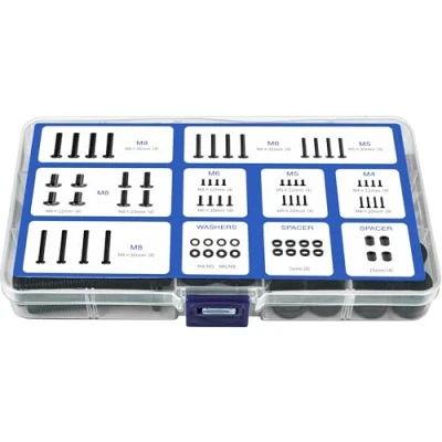 Abbildung von GINKGO Universal Fernseher VESA Schrauben Set, M4 M5 M6 M8 TV und Abstandshalter, Geeignet für Wandhalterung, Ständer Monitorständer, Monitor. Bis Zu 80 Zoll, Schwarz