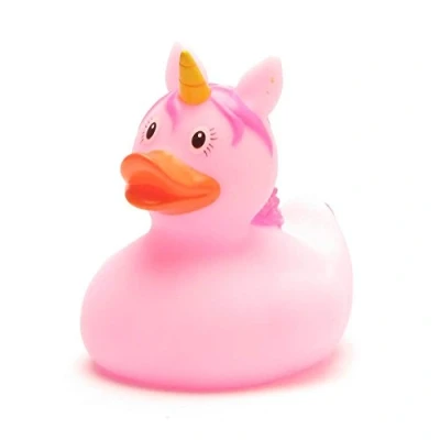 Abbildung von Quietscheente Einhorn I Badeente L: 8,5 cm inkl. Badeenten Schlüsselanhänger im Set
