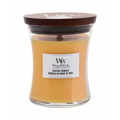 Abbildung von Woodwick Medium Hourglass Seaside Mimosa Duftkerze, Größe: 275 g, Yellow