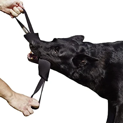 Abbildung von Dingo Gear Baumwolle Nylon Beißwurst für Hundetraining IGP IPO Obiedence Schutzhund Hundesport, 45 x 8 cm, 2 Griffen Orange S00085