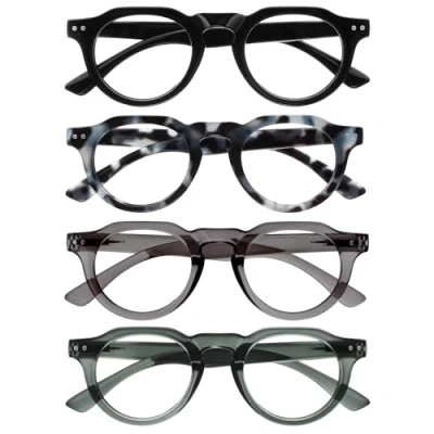 Abbildung von OPULIZE RIO Lesebrille mit Blaulichtfilter 4er Pack Rahmen Oben Flach Schwarz, Blue Tortoiseshell, Grün, Grau Damen &amp; Herren BBBB53 1367 +2.00