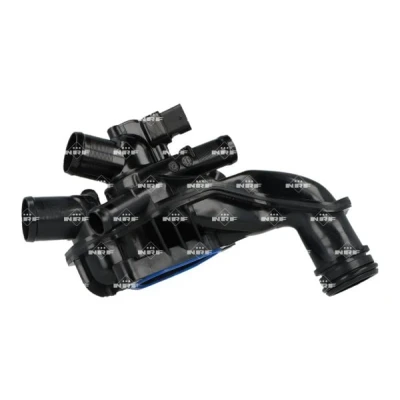 Abbildung von NRF 725396 Kühlwasserthermostat mit Sensor integriertes Gehäuse PEUGEOT: 207 Schrägheck, CC, 308 I CITROËN: C4 Schrägheck