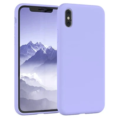 Abbildung von EAZY Case Silikon Hülle für iPhone XS Max weich stoßfeste Schutzhülle mit Kameraschutz Handyhülle Silikonhülle Dünn Premium Schutz TPU Cover Phone in Lila Blau