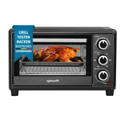 Abbildung von optimumX Minibackofen, 20 Liter mit Umluft, 1380W, 6 Kochfunktionen, 60 min, 90 230C