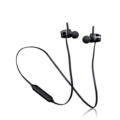Abbildung von Lenco EPB 030 Schweißfester Bluetooth Kopfhörer In Ear 5.0 Li Ionen Akku mit 100mAh bis zu 10 Stunden Spielzeit Freisprechfunktion schwarz