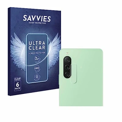 Abbildung von Savvies 6 Stück Schutzfolie für Sony Xperia 10 V (NUR Kameraschutz) Displayschutz Folie Ultra Transparent