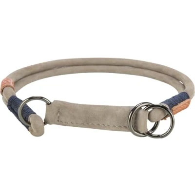 Abbildung von TRIXIE Zug Stopp Hundehalsband BE NORDIC aus Leder S grau bequemes für kleine Hunde mit Zugbegrenzung robust &amp; elegant 17110