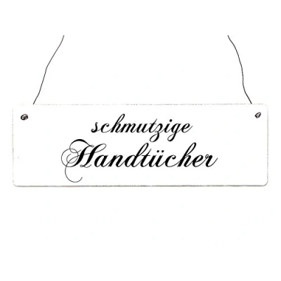 Abbildung von Interluxe Holzschild Dekoschild SCHMUTZIGE HANDTÜCHER Hinweisschild Dekoration