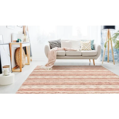 Abbildung von Teppich Bohist 225 Rosa / Creme