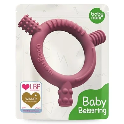Abbildung von Baby Nom ® Beißring Kühlend BPA Frei Beissring Kühlend, Zahnungshilfe Baby, Greifling Beißspielzeug Greifspielzeug zum Zahnen, Teething Toy Kauspielzeug