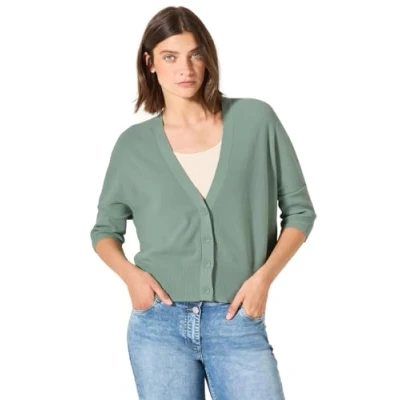 Abbildung von Cecil MIT Strktur Strickjacke, Damen, Größe: Small, Grün
