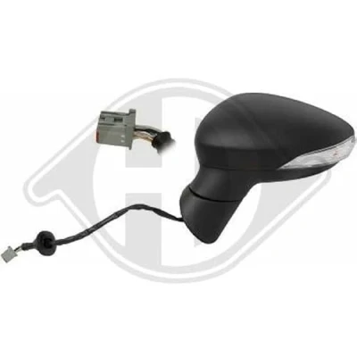 Abbildung von Außenspiegel Diederichs 1405025 links schwarz asphärisch, für elektr.Spiegelverstellung, Komplettspiegel FORD: FIESTA 6 Van,